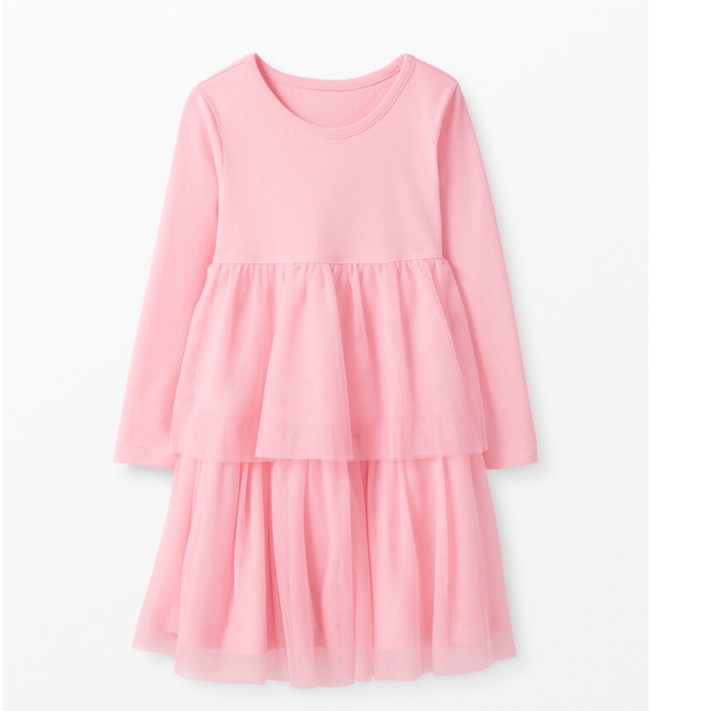 NWT Hanna Andersson Happy Pink Tiered Tulle Dress